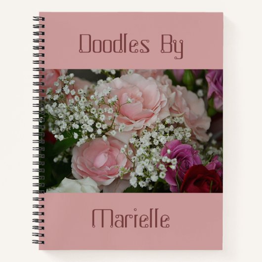 Rose und Gipskraut - Sketchbook Notizblock (Vorderseite)