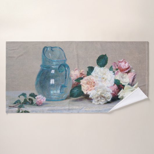 Rose und Glass Jug, Henri Fantin-Latour Badehandtuch (Badehandtuch)