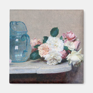 Rose und Glass Jug, Henri Fantin-Latour Magnet