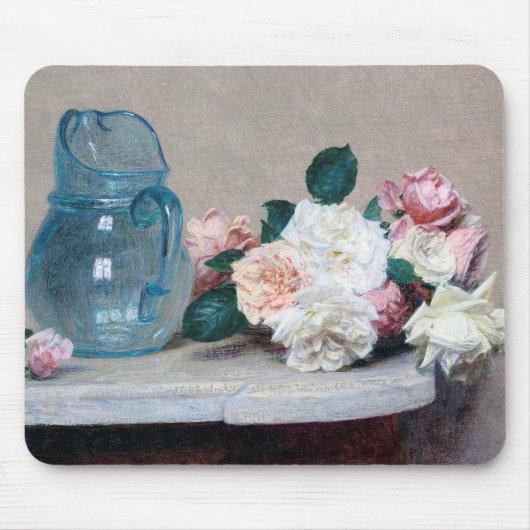 Rose und Glass Jug, Henri Fantin-Latour Mousepad (Vorne)