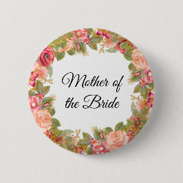 Rose und Glitzer Mutter des Bride-Buttons Button