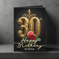 Rose und Gold Barock-Schnörkel 30. Geburtstag