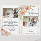 Rose- und Gold-Beerdigungsprogramm | Dienstplan (Vorderseite)