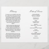 Rose- und Gold-Beerdigungsprogramm | Dienstplan (Rückseite)