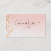 Rose und Gold Minimalistischer QR-Code Beruflich Visitenkarte (Vorderseite)