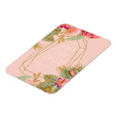 Rose und Gold Save the Date! | Korallen Magnet (Linke Seite)