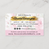 Rose und Gold Shabby Chic Visitenkarte (Rückseite)