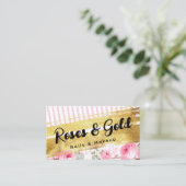 Rose und Gold Shabby Chic Visitenkarte (Stehend Vorderseite)