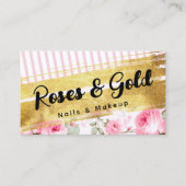 Rose und Gold Shabby Chic Visitenkarte (Vorderseite)