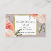 Rose und Gold Watercolor Business Card Visitenkarte (Rückseite)