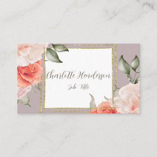Rose und Gold Watercolor Business Card Visitenkarte