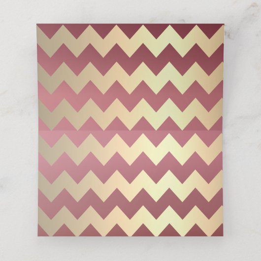 Rose und Gold Zickzack und Konfetti Dots Platzkarte (Innenseite Aufgefaltet)