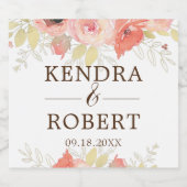 Rose und Goldfolien für Wasserfarben Schaumweinetikett (Einzelnes Label)