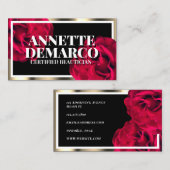 Rose und Goldrahmen Visitenkarte (Vorne/Hinten)