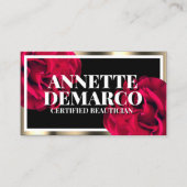 Rose und Goldrahmen Visitenkarte (Vorderseite)