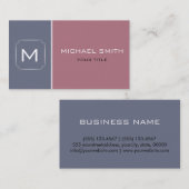 Rose und Graue Schlicht Elegante Beruflich Moderne Visitenkarte (Vorne/Hinten)