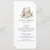 Rose und Grünanlagen Einfache Hochzeit Menükarte (Vorne/Hinten)