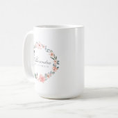 Rose und Grünflächen Wasserfarbe Blumenstrauß Kaffeetasse (Vorderseite Links)