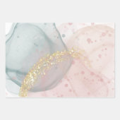 Rose- und Grünpapierblätter Geschenkpapier Set (Vorderseite 3)