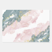 Rose- und Grünpapierblätter Geschenkpapier Set (Vorderseite 2)