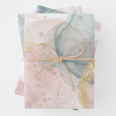 Rose- und Grünpapierblätter Geschenkpapier Set (Beispiel)