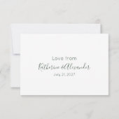 Rose und Grünpflanzen aus rosa Aprikosen (Pink) Dankeskarte (Rückseite)