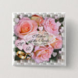 Rose und Herz ~ Hochzeitschaltfläche Button<br><div class="desc">Sechs wunderschöne Rose alle auf einem Single, sie blühten vor Shirleypoppys Tür und blühen nun für immer auf Zazzle-Produkten, damit Sie es genießen können. Ideal für Hochzeiten, ändern Sie den Text einfach nach Anzug Ihrer Bedürfnisse. Benötigen Sie Hilfe, bitte frag, es ist kostenlos! Die Rose ist Elle. Die Elle Rose...</div>