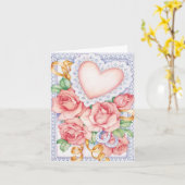 Rose und Herz Karte (Gelbe Blume)