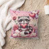 Rose und Herz Raccoon Kissen (Decke)