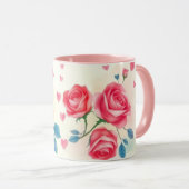 Rose und Herz Tasse (VorderseiteRechts)