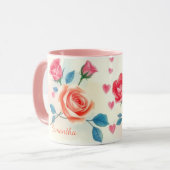 Rose und Herz Tasse (Vorderseite Links)