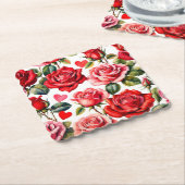 Rose und Herz Untersetzer (angewinkelt)