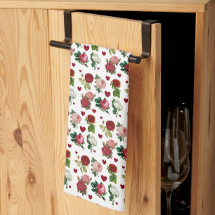 Rose und Herz Valentine's Day Kitchtuch Geschirrtuch