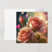Rose und Herzen Feiertagskarte (Vorne/Hinten)