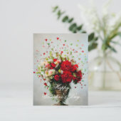 Rose und Herzen Postkarte (Stehend Vorderseite)