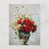 Rose und Herzen Postkarte (Vorderseite)