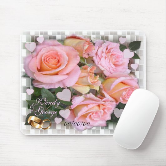 Rose und Herzen ~Wedding Mousepad (Mit Mouse)