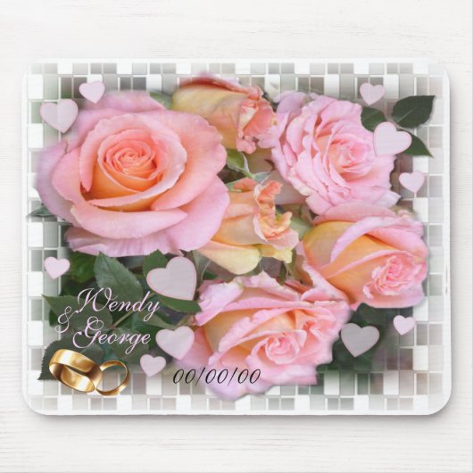 Rose und Herzen ~Wedding Mousepad (Vorne)