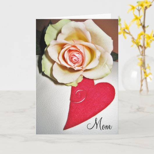 Rose und Herzmüttertag Karte (Gelbe Blume)