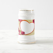 Rose und Herzrahmen hinzufügen Foto Bierglas (Mittel)