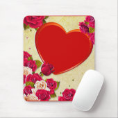 Rose und Herzrahmen hinzufügen Foto Mousepad (Mit Mouse)