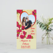 Rose und Herzrahmen Save the Date Fotokarte (Stehend Vorderseite)