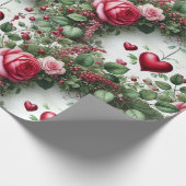 Rose- und HerzValentinstag Geschenkpapier (Ecke)