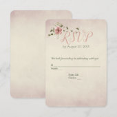 Rose und Hochzeit RSVP Karte (Vorne/Hinten)