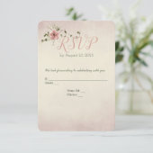 Rose und Hochzeit RSVP Karte (Stehend Vorderseite)