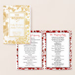 Rose und Hochzeiten von Gold Foil Folienkarte<br><div class="desc">Gold Foil Rose und Heart Wedding Program Typografie Hochzeitssorde Service. Dieses Gold Foil Wedding Programm ist elegant und hat eine leicht zu vervollständigen Vorlage für Ihren Komfort.</div>
