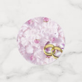 Rose und Hochzeitsränder in hellrosa Farbe, Konfetti (Klein Vorderseite)