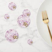 Rose und Hochzeitsränder in hellrosa Farbe, Konfetti (Gruppe)