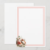 Rose und Hochzeitsring Einladung (Vorne/Hinten)
