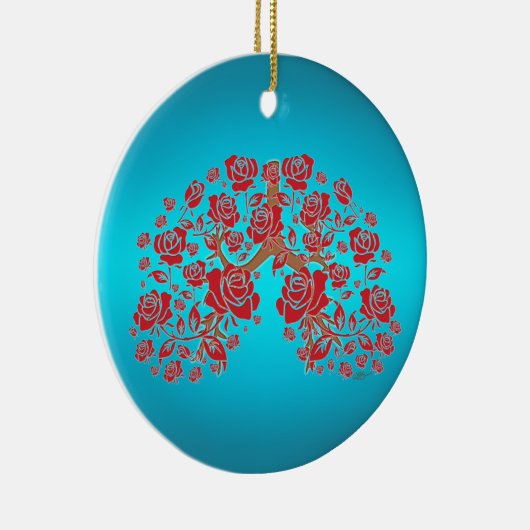 Rose und Hoffnung Keramik Ornament (Rechts)